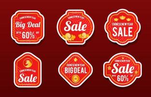 Chinese New Year Promotion Sticker Collection vector