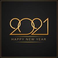 Happy new 2021 year Elegant gold text with light vector