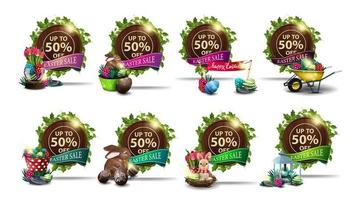 Easter discounts banners isolated on white background vector