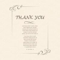 Decorative vintage thank you card vector