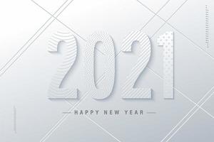 White Happy New Year 2021 vector