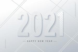 White Happy New Year 2021 vector