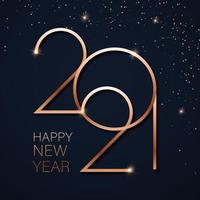 Gold Happy New Year 2021 vector