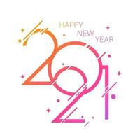 gradiente feliz año nuevo 2021 vector