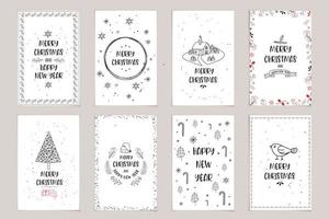 feliz navidad conjunto de tarjetas vector