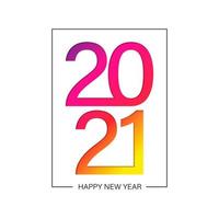 Gradient Happy new 2021 year vector