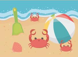 Fun summer vacation and beach composition vector