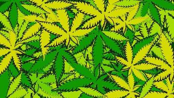 Texture of cannabis leaves in doodle style vector