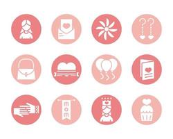 Mother's Day celebration icon set vector