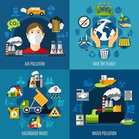 Environmental Problems Concept Icon Set vector