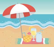 Fun summer vacation and beach composition vector