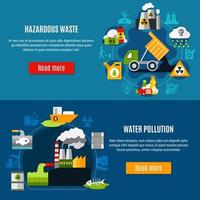 Pollution And Waste Banner Set vector