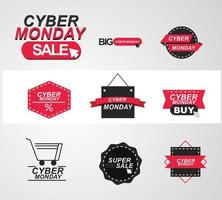 Cyber Monday sale icon set vector