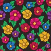 Colorful flower seamless pattern vector