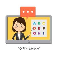 Teacher Teaching Online Lessons vector