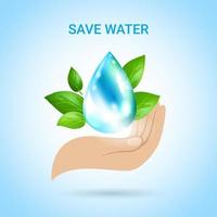 Save Water Composition vector