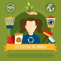 Clean Planet Template Composition vector