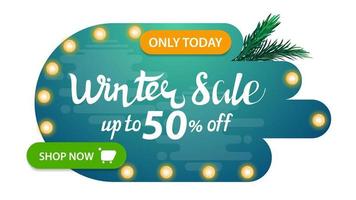 Winter sale, modern abstract shape discount banner vector