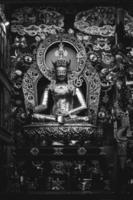 Namdroling Monastery, India, 2020 - Grayscale of a Hindu god statue photo