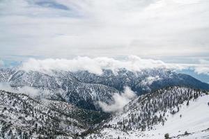 Mt. Baldy Bowl covered in snow in California photo
