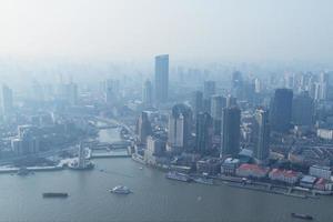 Shanghai, China, 2020 - Aerial view of city buildings photo