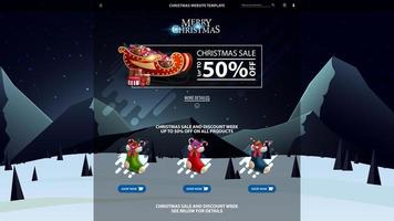 Christmas website template with discount banner