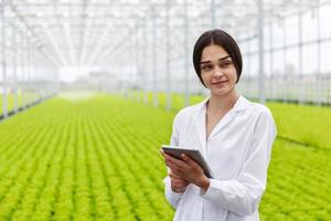 Female researcher using a tablet photo