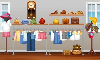 Interior design of dressing room background vector