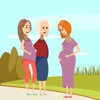 Pregnant Women Outdoors vector
