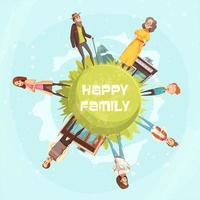 Happy Family Round Composition vector