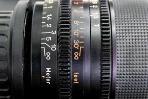 Close-up of a camera lens photo