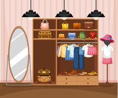 Fashion clothes store background vector