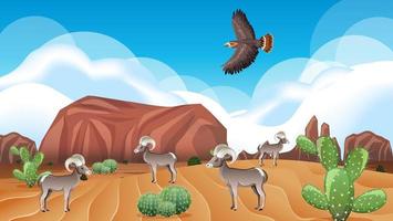 Wild desert landscape at daytime scene vector