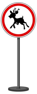 Red traffic sign on white background