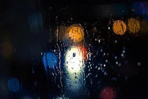 Car Headlights and Streetlights in Rain