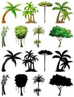 Set of Variety Plants and Trees vector