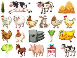 Set of farm animals vector
