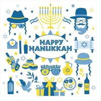 Jewish holiday Hanukkah greeting card vector