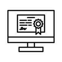 icono de certificado en línea vector