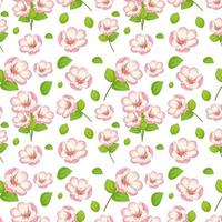 Set of cute pink flowers and leaf vector