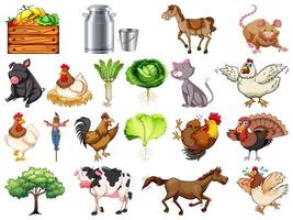 Set of farm element vector