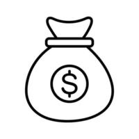 icono de bolsa de dinero vector