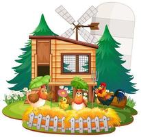 Farm theme background with farm animals vector