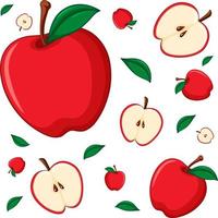 Seamless background design with red apple vector