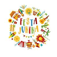 Festa Junina festival lettering vector