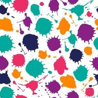 Bright color seamless pattern of hand drawn blots. vector