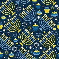 feliz fondo de hanukkah con menorah vector