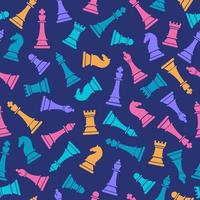 Seamless pattern with colored chess figures vector