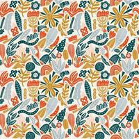 Autumn floral seamless pattern vector