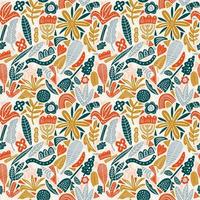 Autumn floral seamless pattern vector